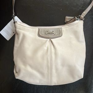 NWT Coach Ashley Leather Putty Stone Crossbody Bag